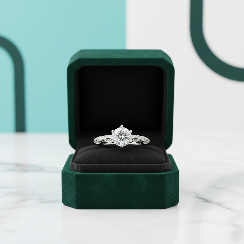 Classic 1ct 6.5mm Round Diamond OptionEngagement Ring - Evani Naomi Jewelry