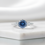 Classic 1ct VVS1 Blue Diamond Option Engagement Ring - Evani Naomi Jewelry