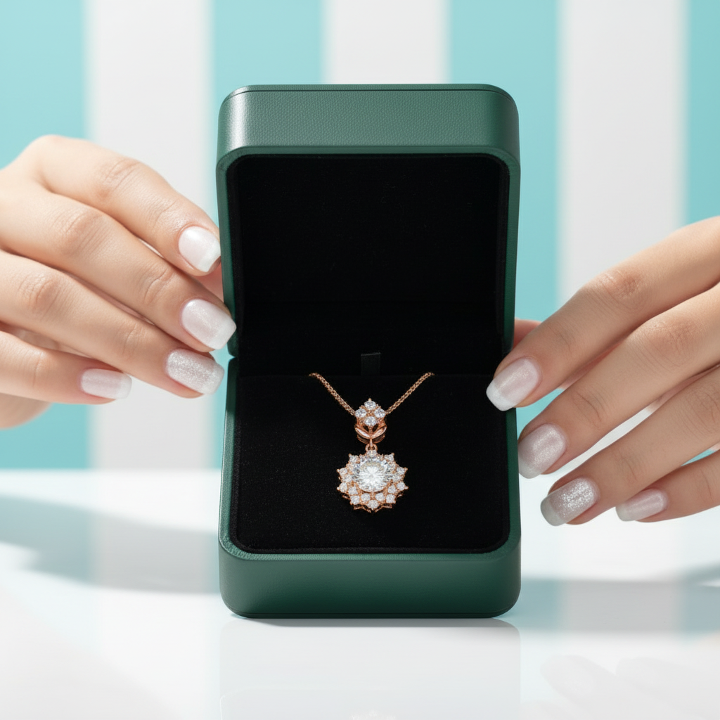 Classic 2.0 Ct Diamond Option Necklace and Stud Earrings