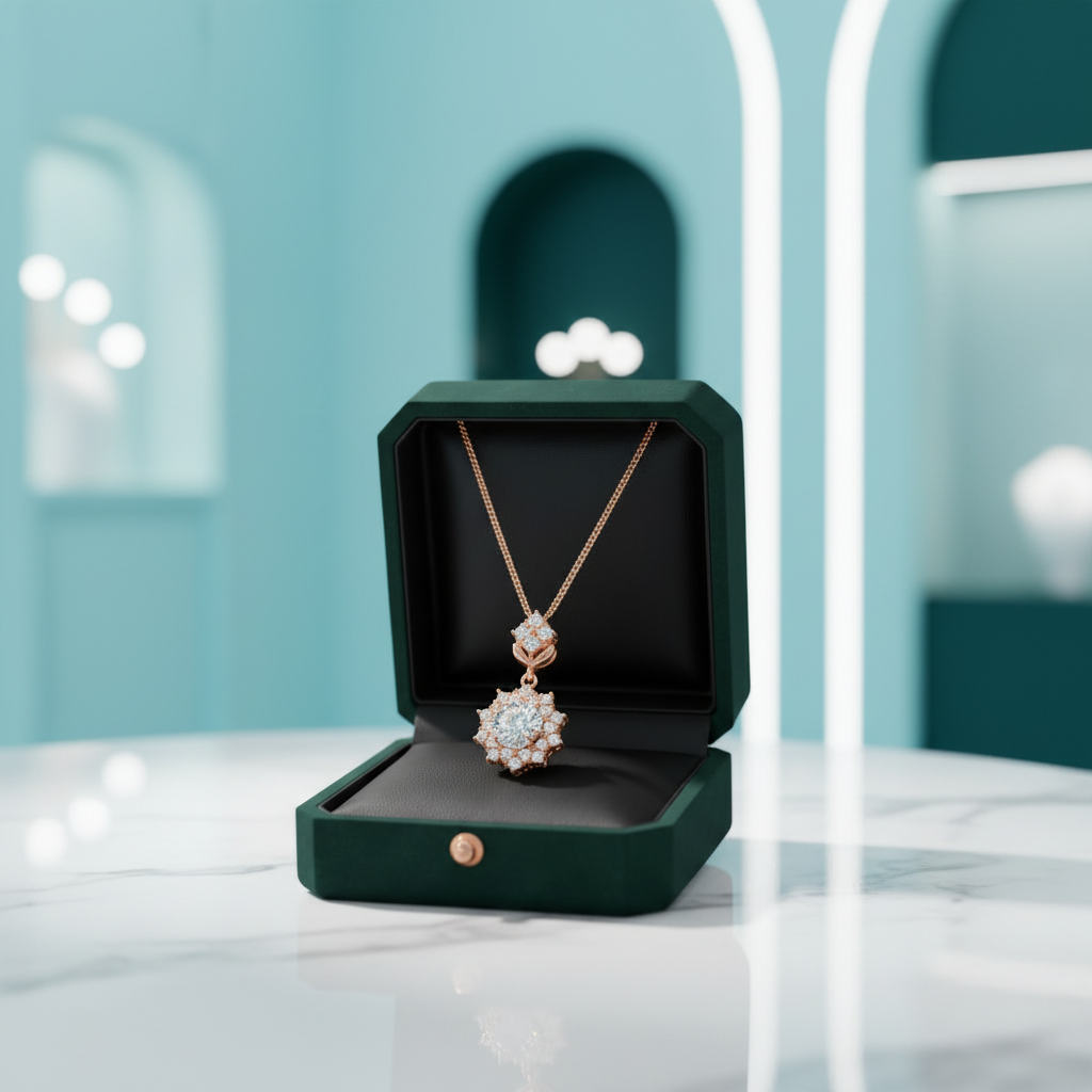 Classic 2.0 Ct Diamond OptionNecklace and Stud Earrings