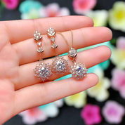 Classic 2.0 Ct Diamond Necklace and Stud Earrings-Evani Naomi Jewelry