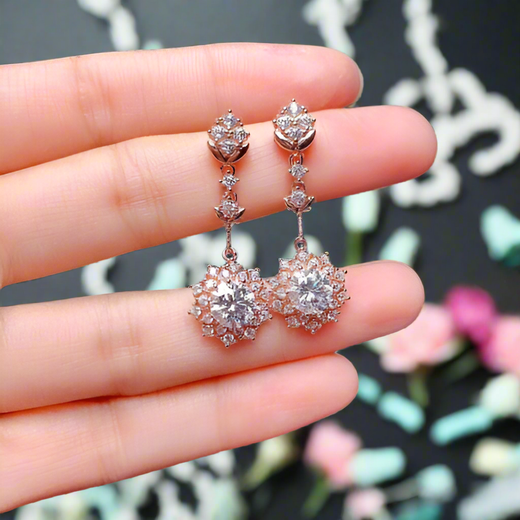 Classic 2.0 Ct Diamond Necklace and Stud Earrings-Evani Naomi Jewelry