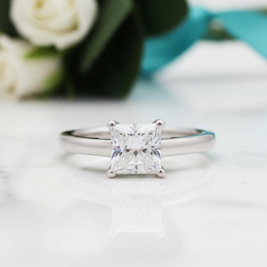 Classic 2.0 Ct Princess Cut Diamond Engagement Ring-Evani Jewelry