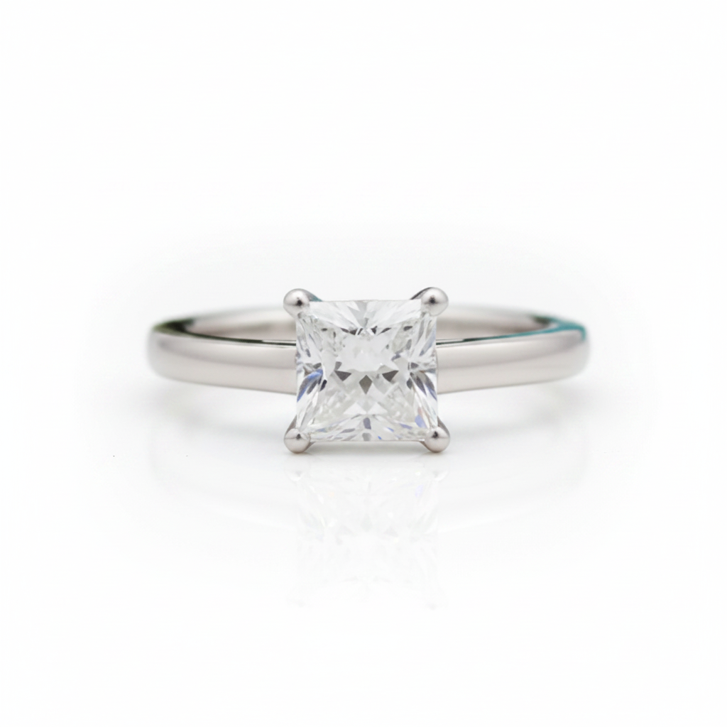 Classic 2.0 Ct Princess Cut Diamond Option Engagement Ring