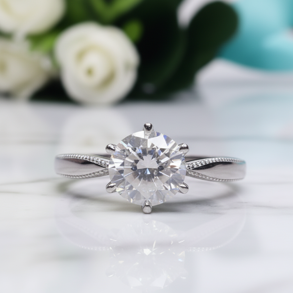 Classic 2.0 Ct Single Row Diamond Ring-Evani Jewelry