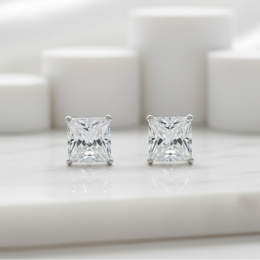 Classic 2.00 ct Princess Cut Diamond Stud Earrings-Evani Jewelry
