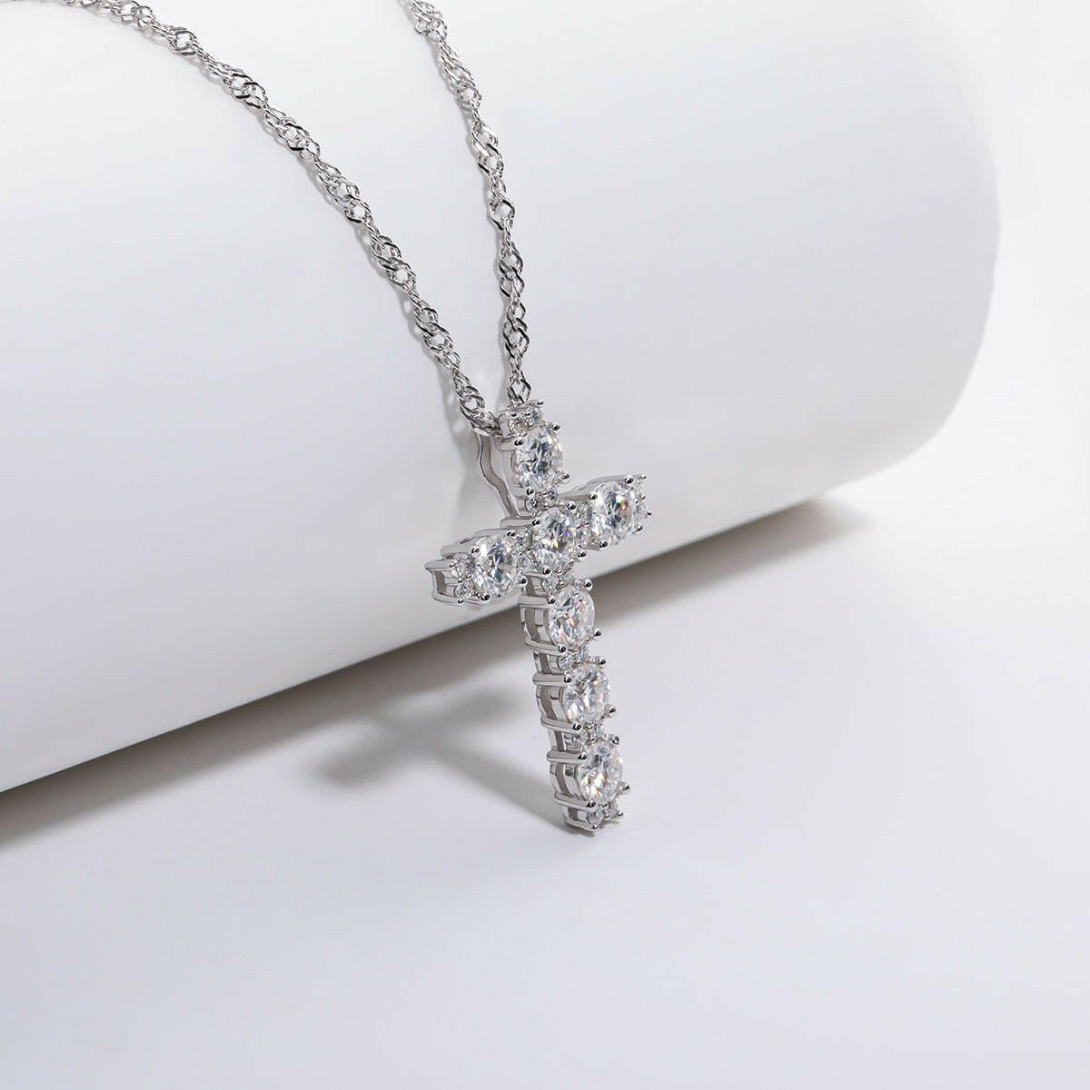 Classic 2.1ct Diamond Cross Pendant Necklace-Evani Naomi Jewelry