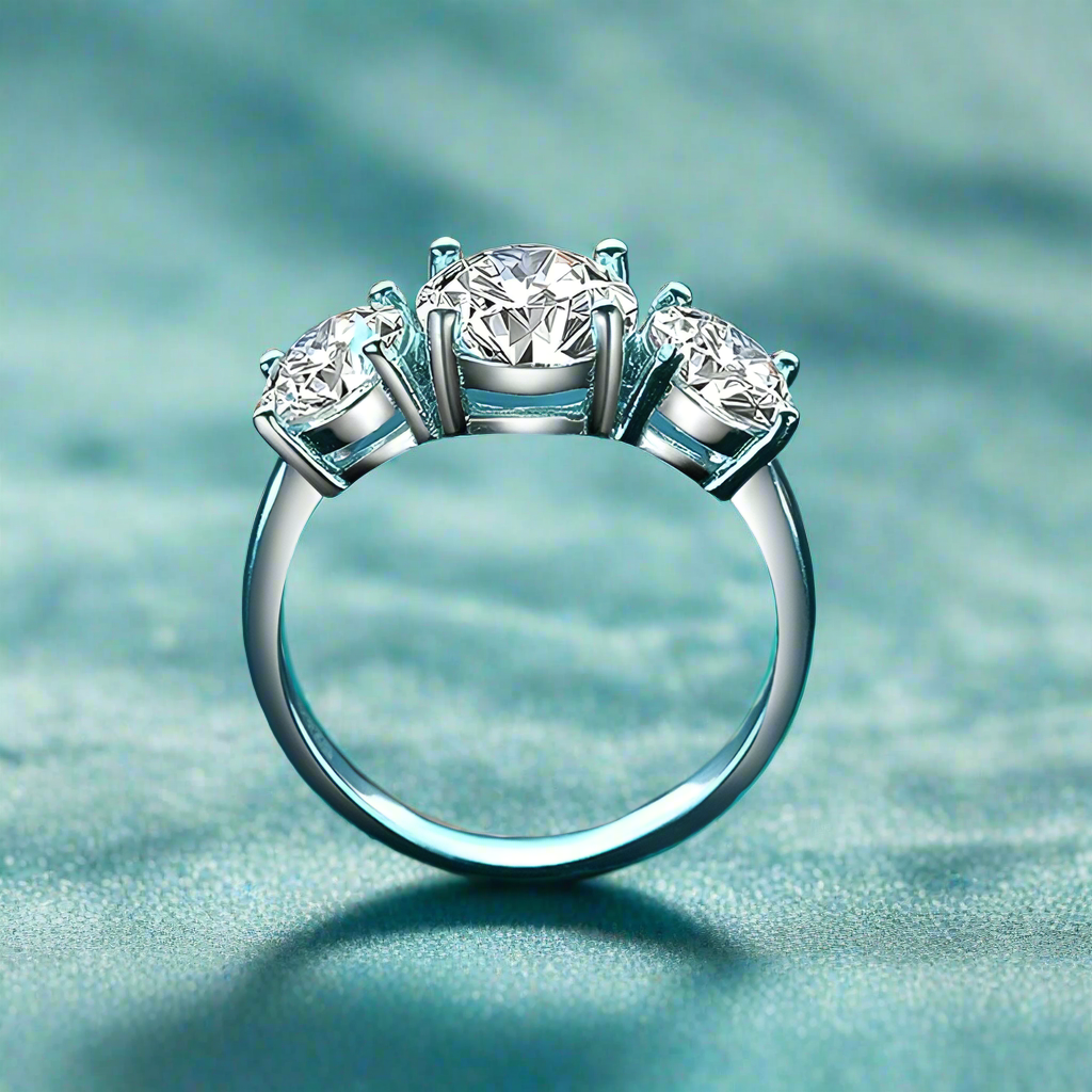 Classic 2ct Three Stones Diamond Wedding Ring-Evani Naomi Jewelry