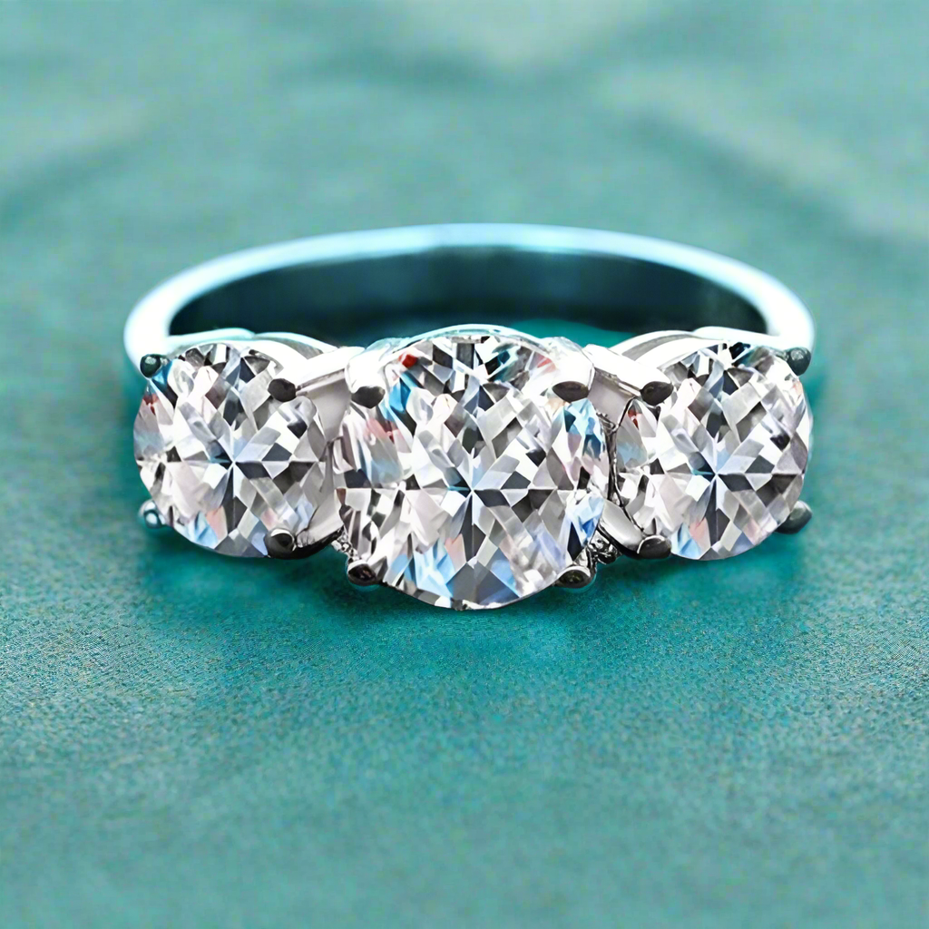 Classic 2ct Three Stones Diamond Wedding Ring-Evani Naomi Jewelry
