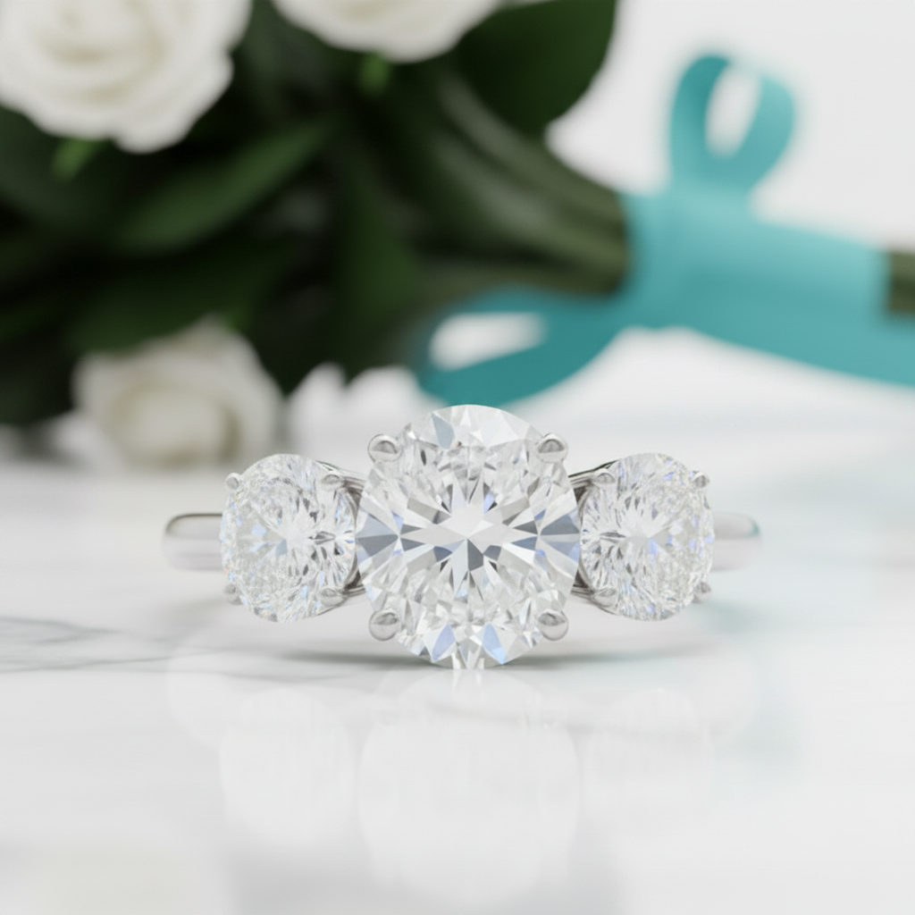 Classic 2ct Three Stones Diamond Wedding Ring-Evani Jewelry