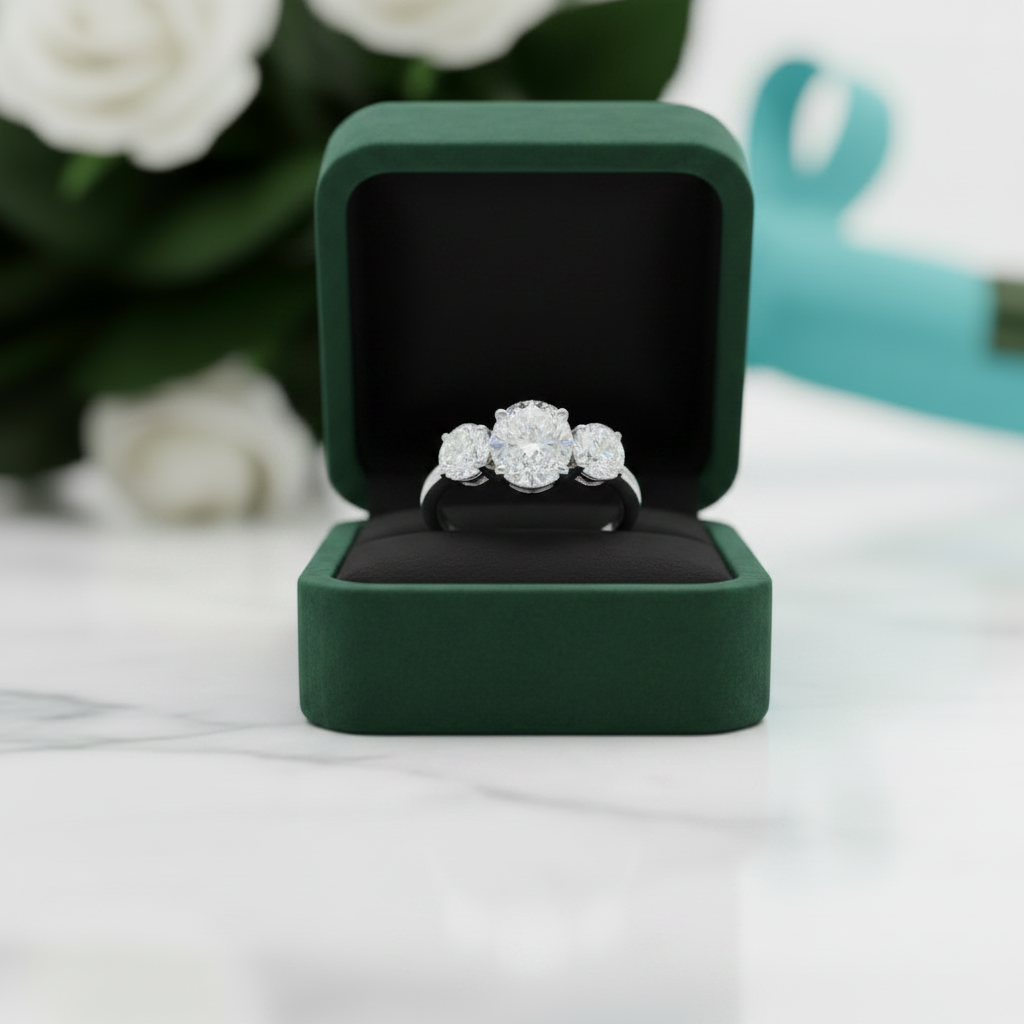 Classic 2ct Three Stones Diamond OptionWedding Ring - Evani Naomi Jewelry