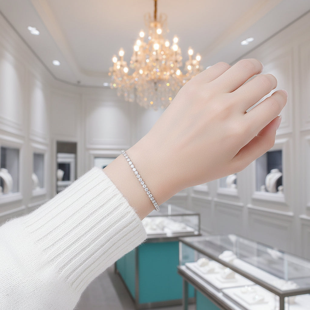 Classic 2mm Diamond Tennis Bracelet-Evani Jewelry