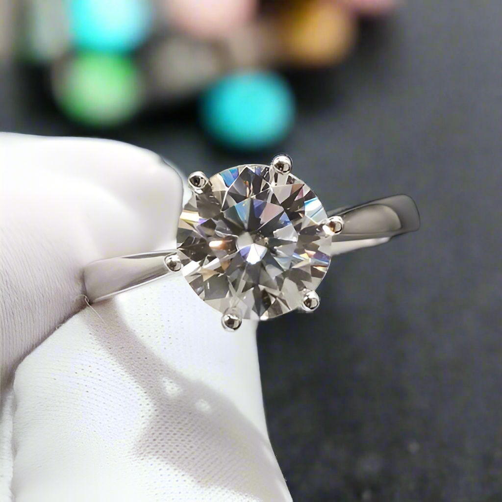 Classic 3.0 Ct Round Diamond Engagement Ring-Evani Jewelry