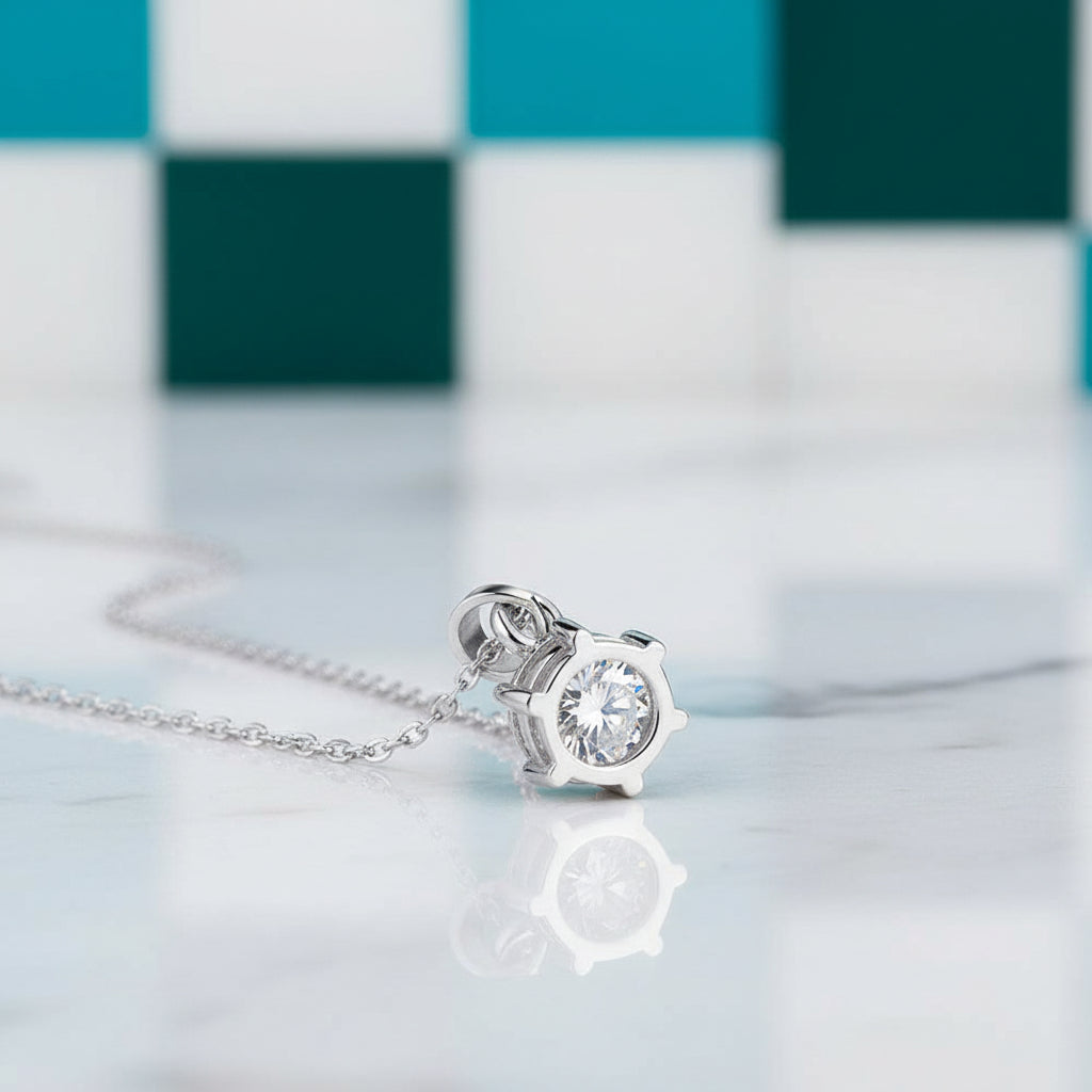 Classic 3.0 Ct Round Diamond Pendant Necklace-Evani Jewelry