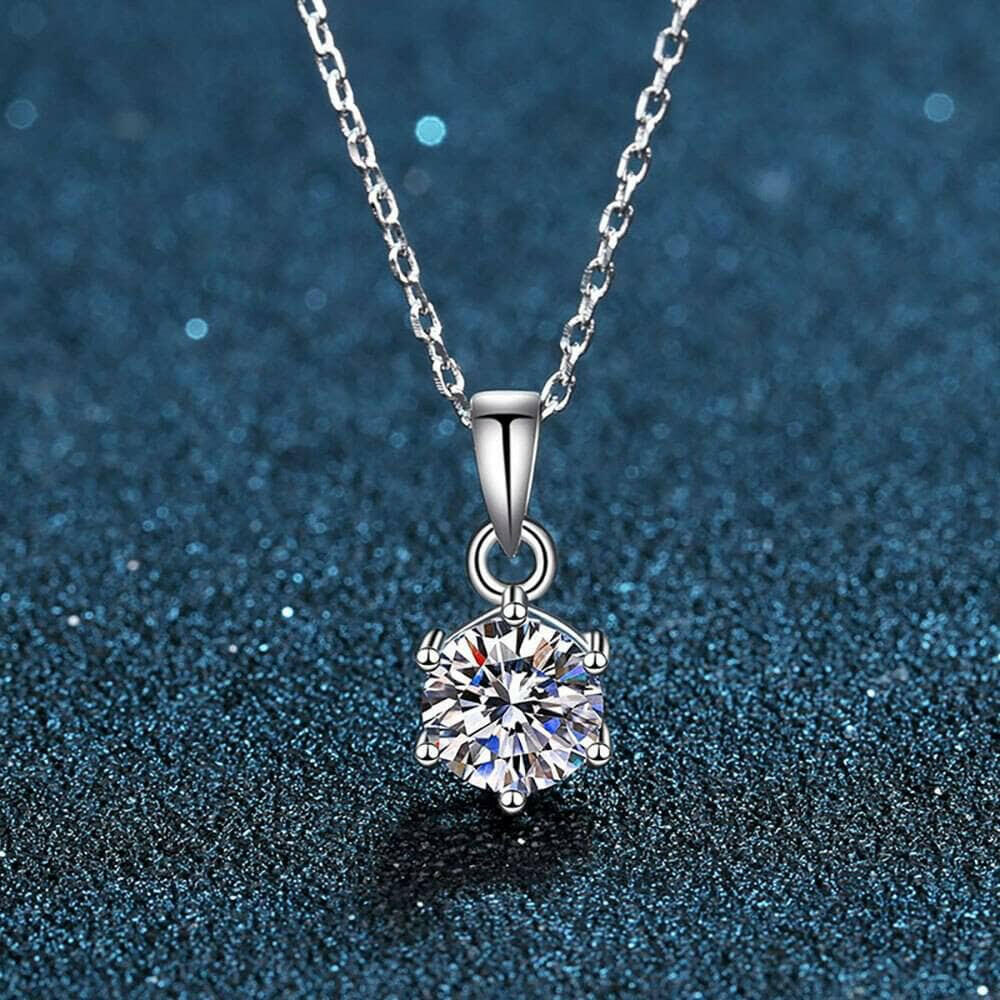 Classic 3.0 Ct Round Diamond Pendant Necklace-Evani Naomi Jewelry