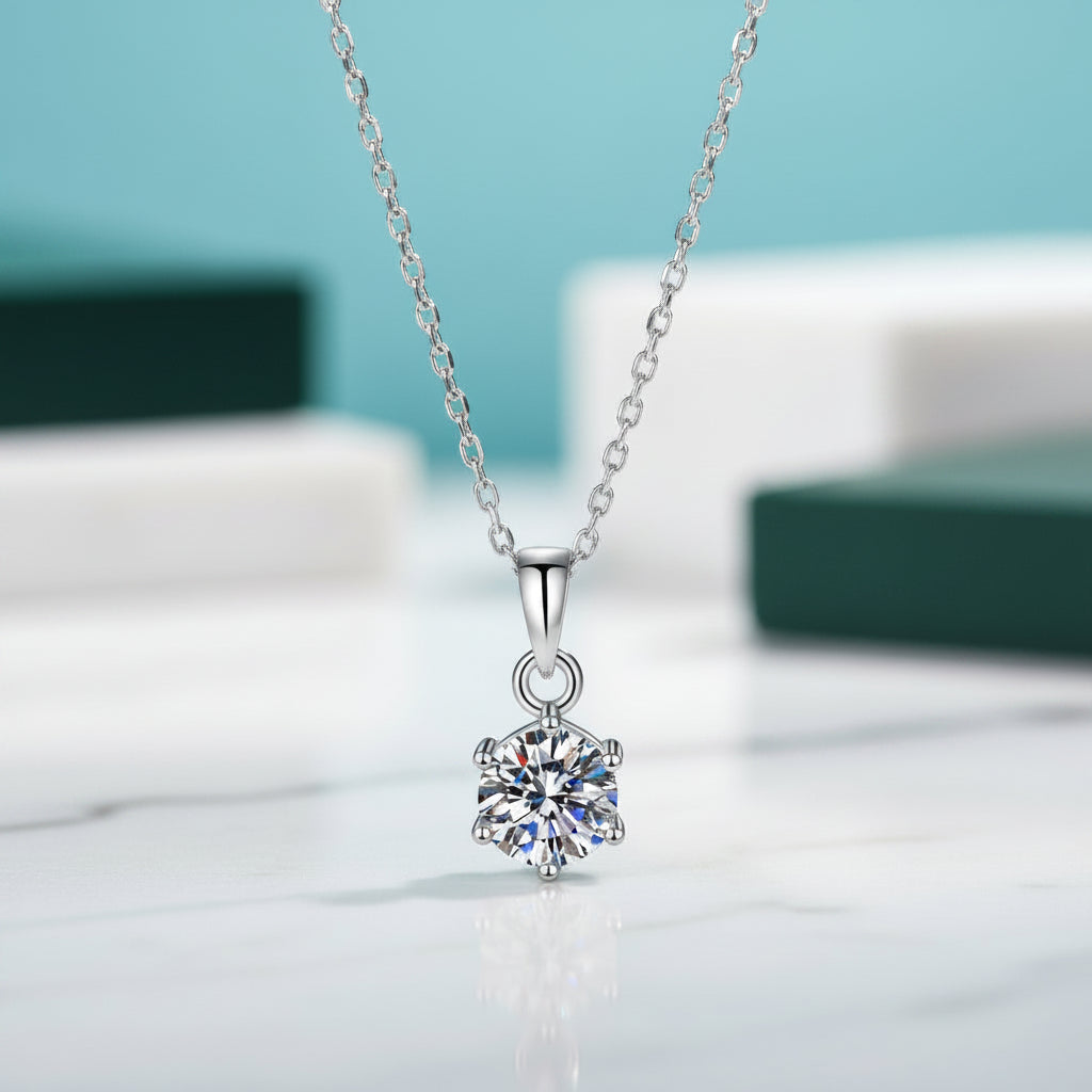 Classic 3.0 Ct Round Diamond Pendant Necklace-Evani Jewelry