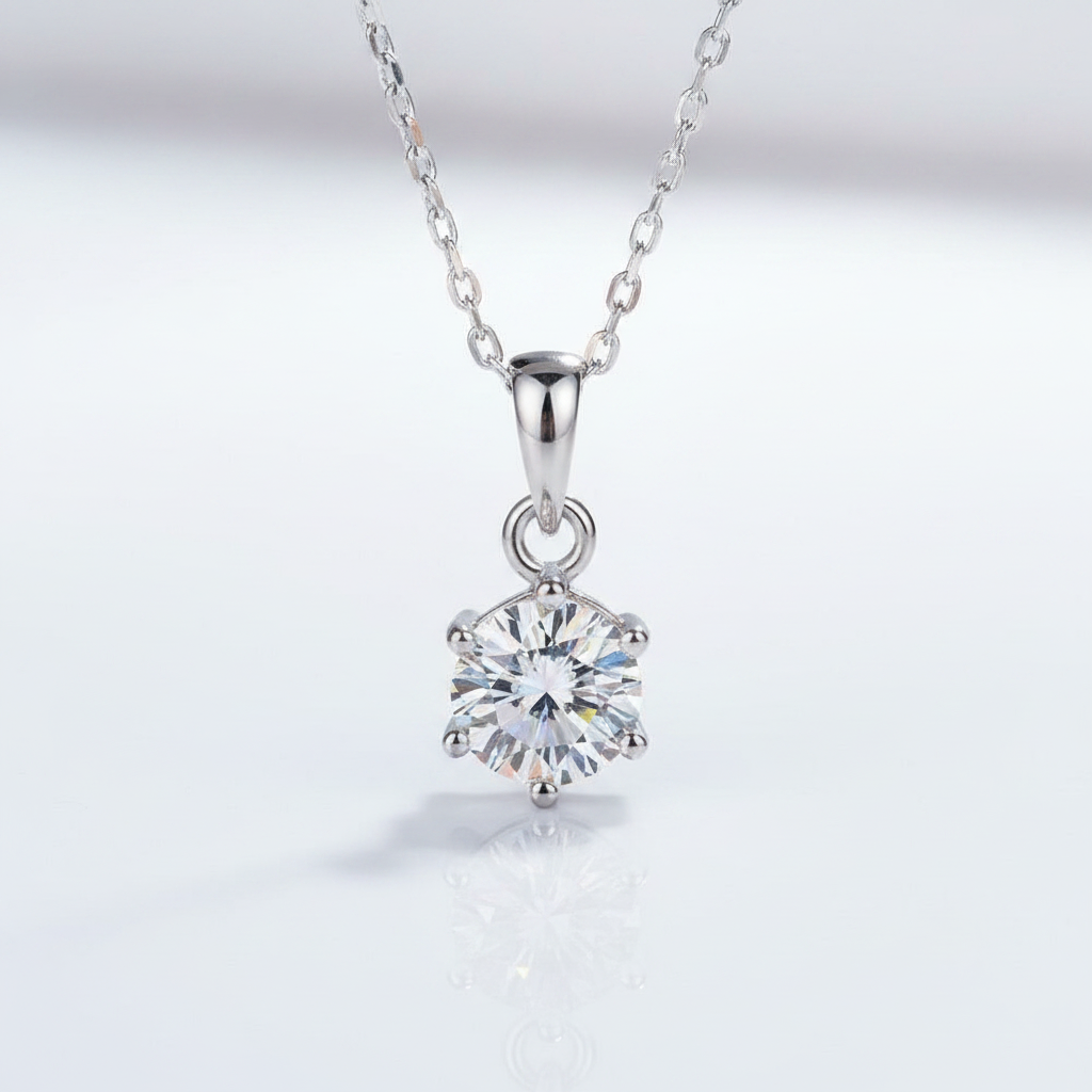 Classic 3.0 Ct Round Diamond OptionPendant Necklace