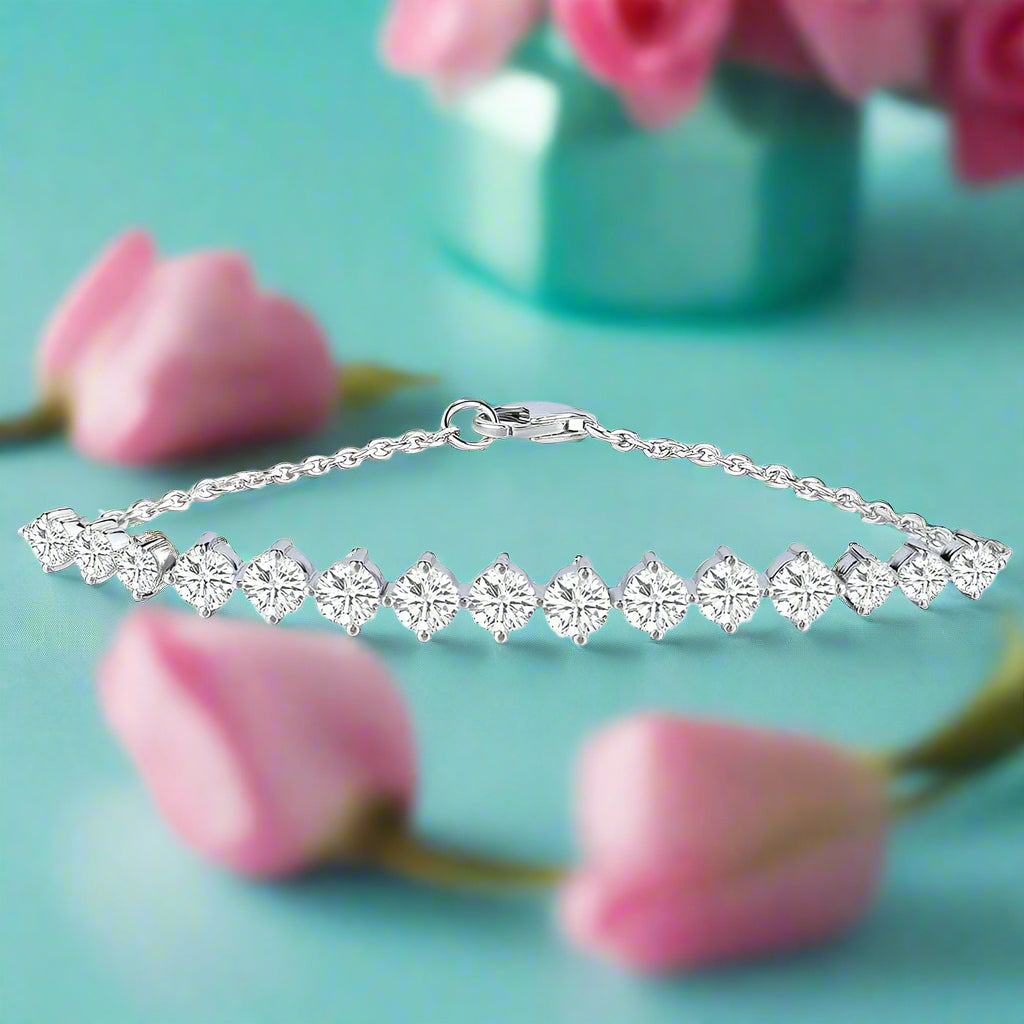 Classic 3.0 Cttw Round Cut Diamond Bracelet-Evani Naomi Jewelry