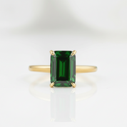 Classic 3.0ct Yellow Gold Emerald Cut Engagement Ring - Evani Naomi Jewelry