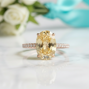 Classic 3.5 ct Topaz Oval Cut Engagement Ring