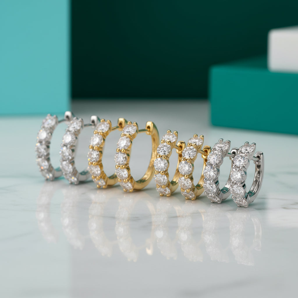 Classic 3ct Diamond Hoop Earrings-Evani Jewelry
