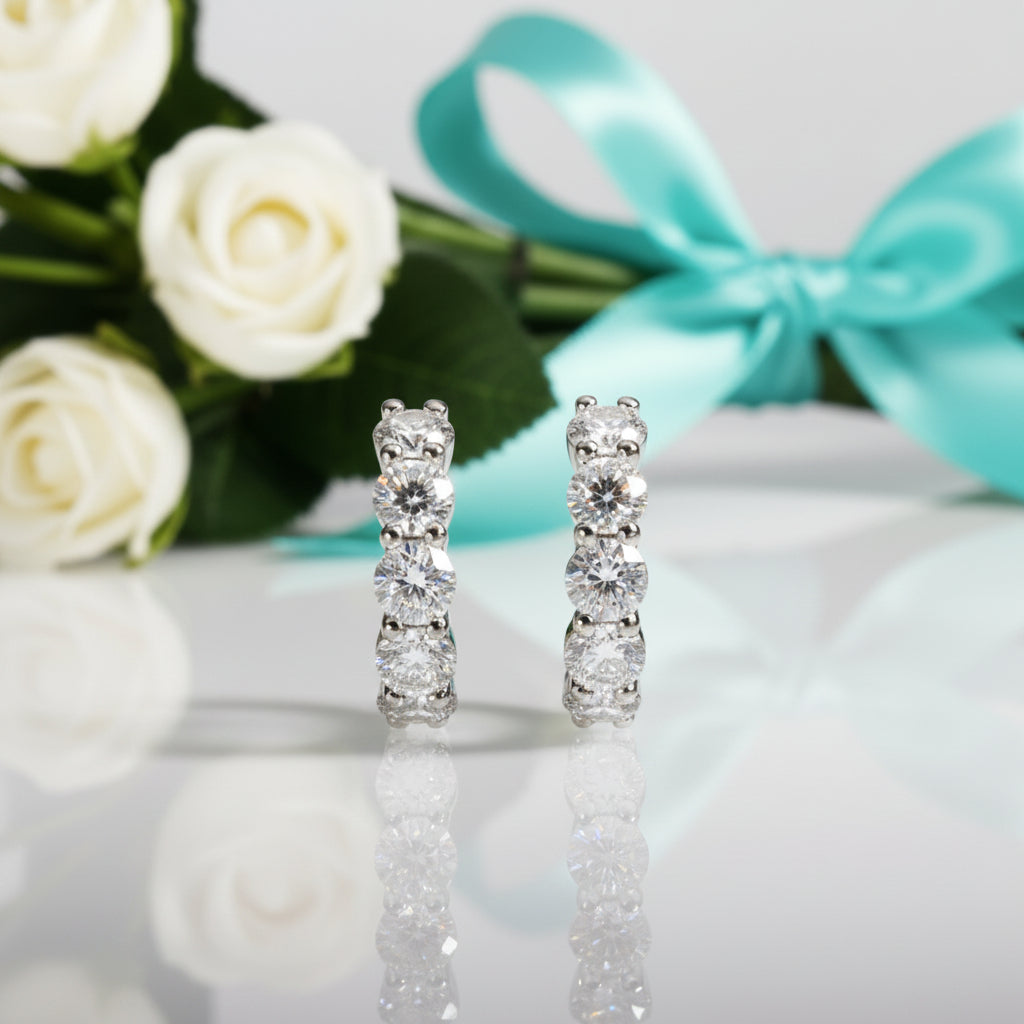 Classic 3ct Diamond Hoop Earrings-Evani Jewelry