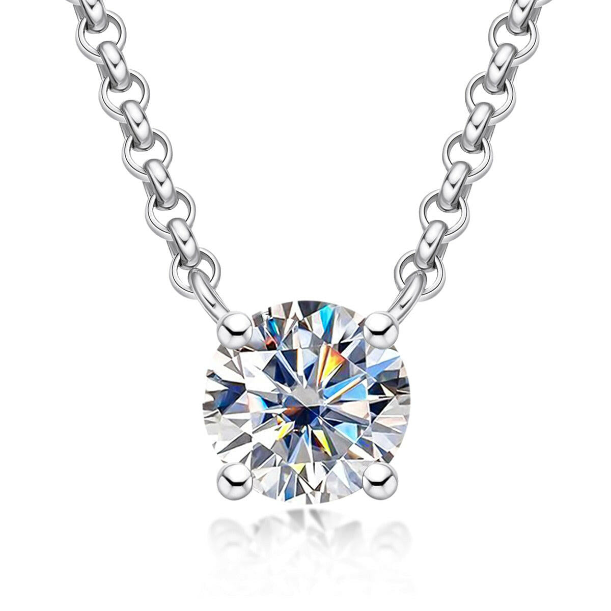 Classic 4-Prong 3ct Diamond Pendant Necklace-Evani Naomi Jewelry