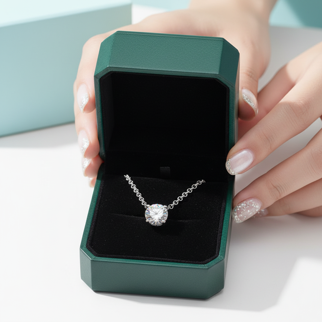 Classic 4-Prong 3ct Diamond Option Pendant Necklace