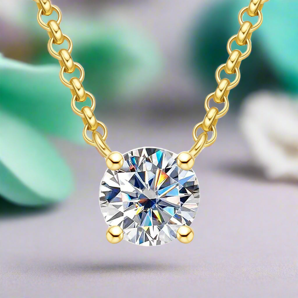 Classic 4-Prong 3ct Diamond Pendant Necklace-Evani Naomi Jewelry