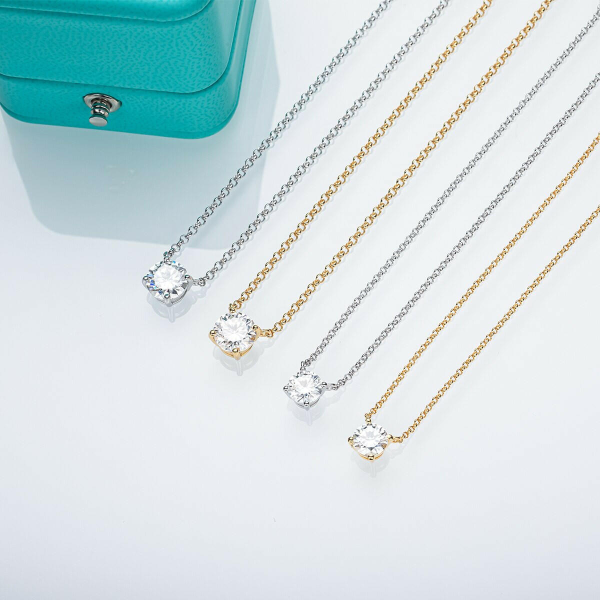Classic 4-Prong 3ct Diamond Pendant Necklace-Evani Naomi Jewelry