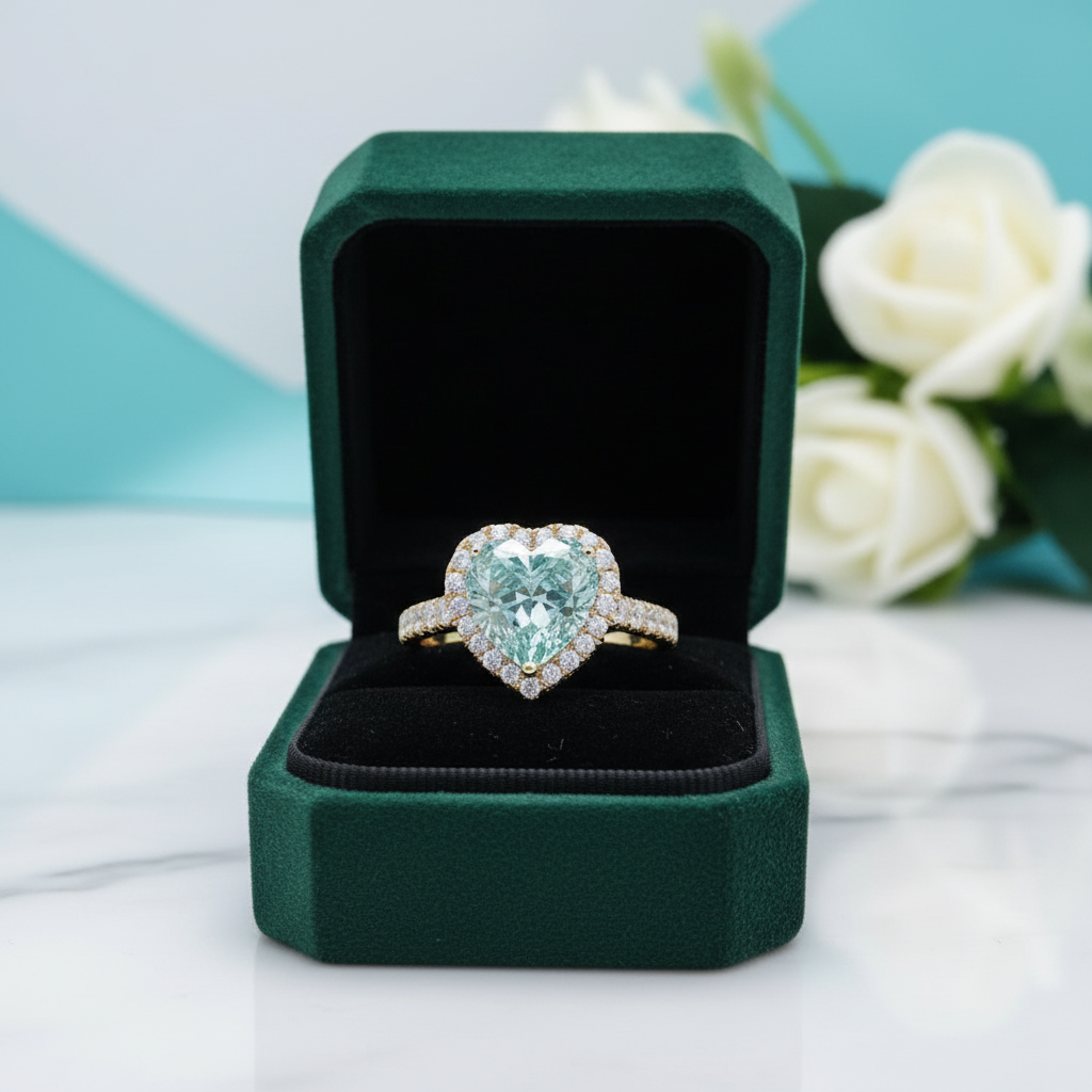 Classic 4.0 Ct Heart Cut Diamond Option 18K Yellow Gold Engagement Ring - Evani Naomi Jewelry