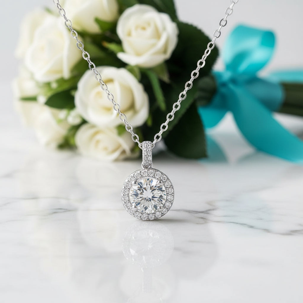 Classic 4.0 Ct Round Diamond Necklace-Evani Jewelry