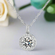 Classic 4.0 Ct Round Diamond Necklace-Evani Naomi Jewelry