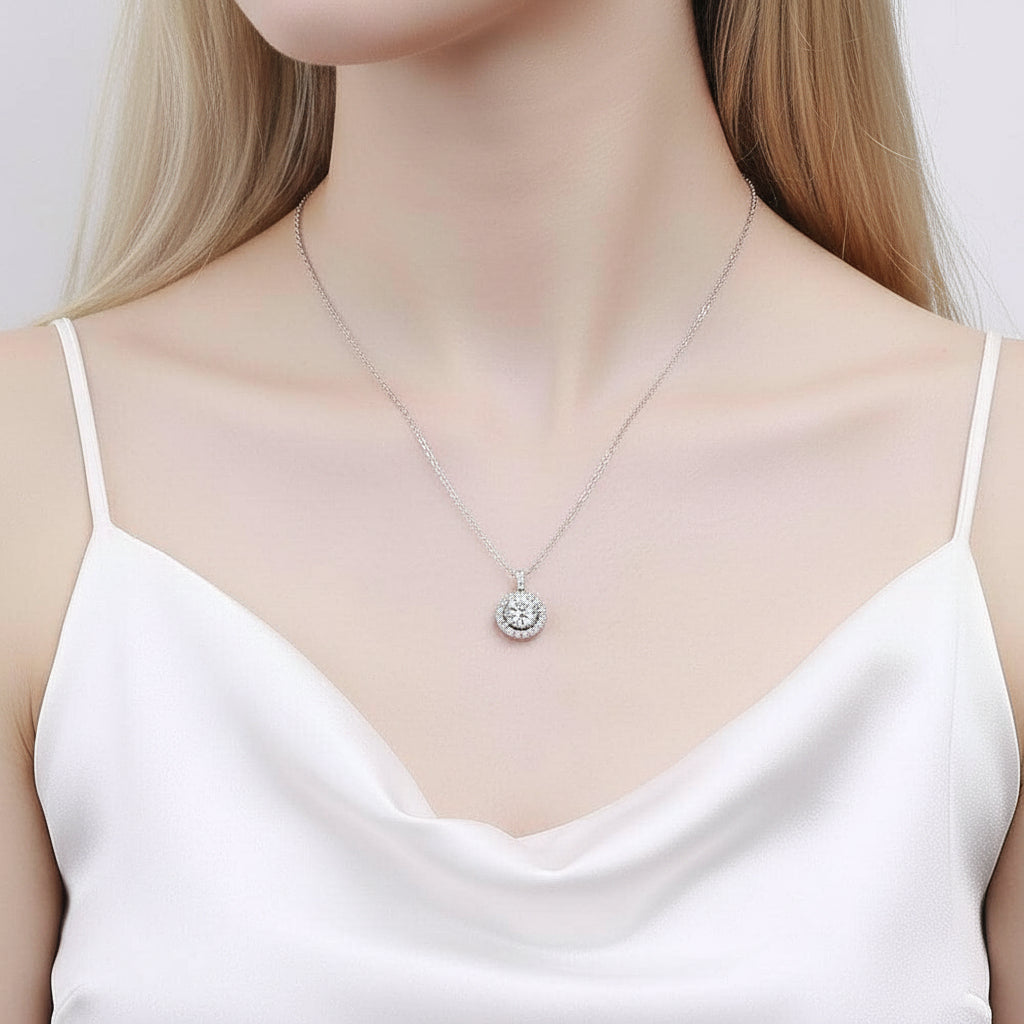 Classic 4.0 Ct Round Diamond Necklace-Evani Jewelry