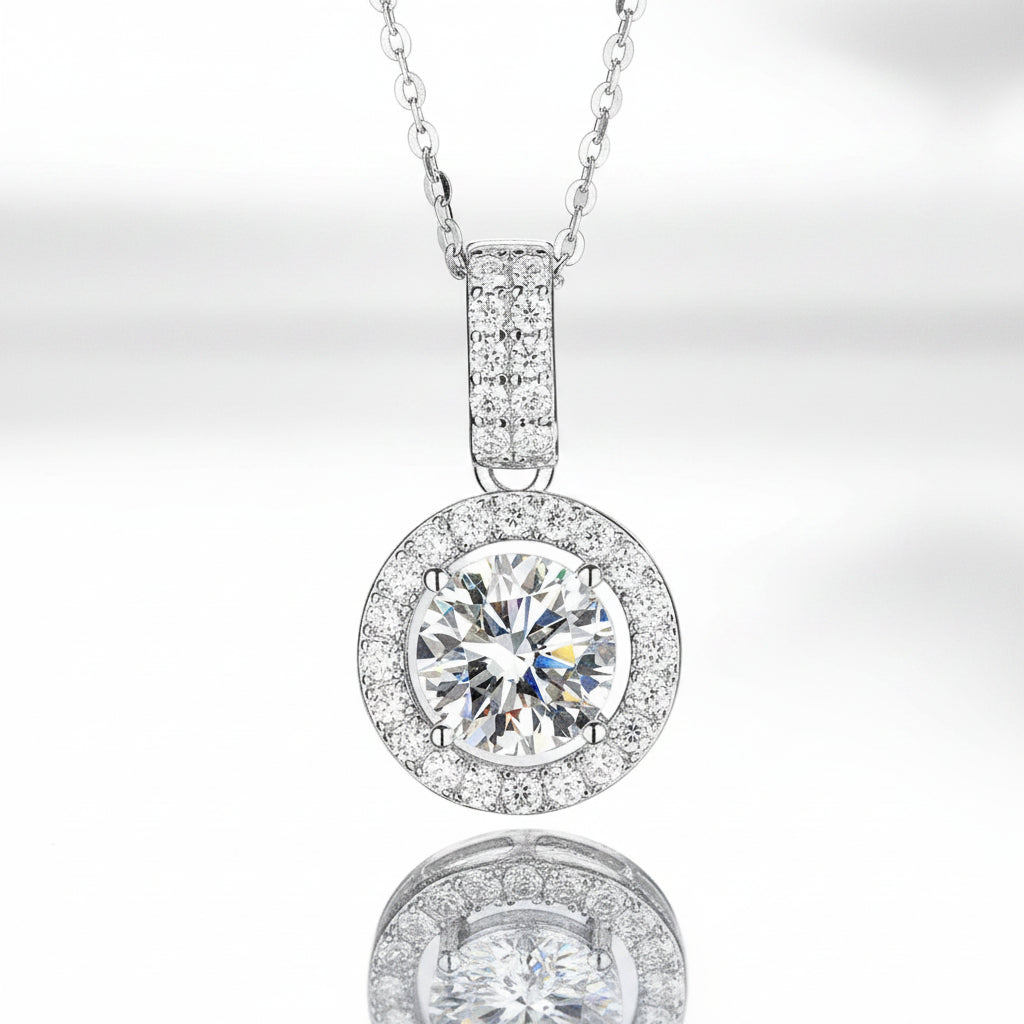 Classic 4.0 Ct Round Diamond Necklace-Evani Jewelry