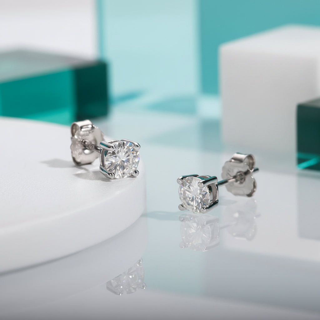 Classic 4.0mm Diamond Stud Earrings-Evani Jewelry