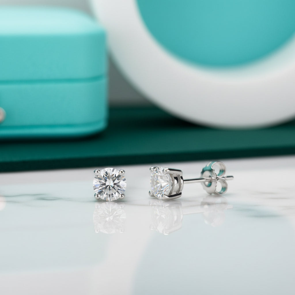 Classic 4.0mm Diamond Stud Earrings-Evani Jewelry