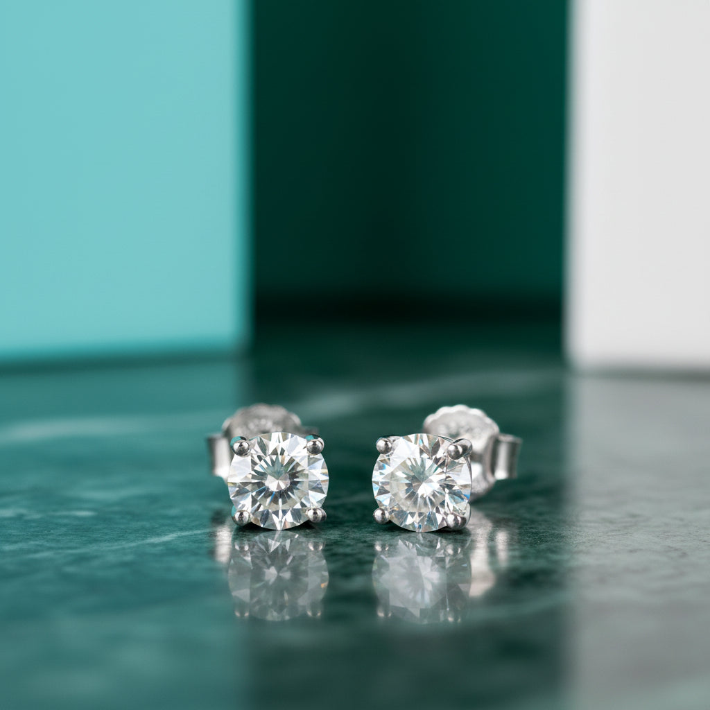 Classic 4.0mm Diamond Stud Earrings-Evani Jewelry