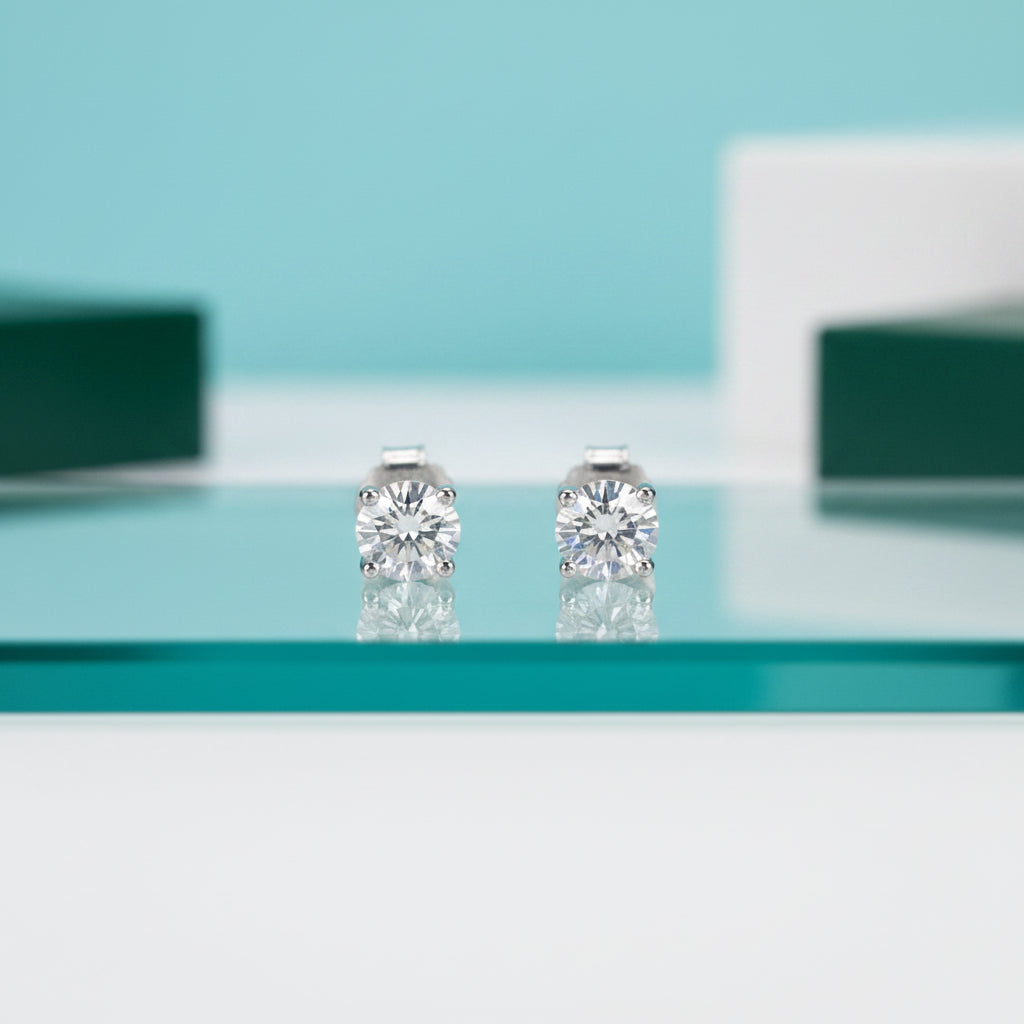 Classic 4.0mm Diamond Stud Earrings-Evani Jewelry