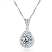 Classic 5.0 Ct Diamond Water Drop Pendant Necklace-Evani Naomi Jewelry