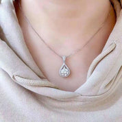 Classic 5.0 Ct Diamond Water Drop Pendant Necklace-Evani Naomi Jewelry