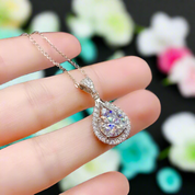 Classic 5.0 Ct Diamond Water Drop Pendant Necklace-Evani Naomi Jewelry