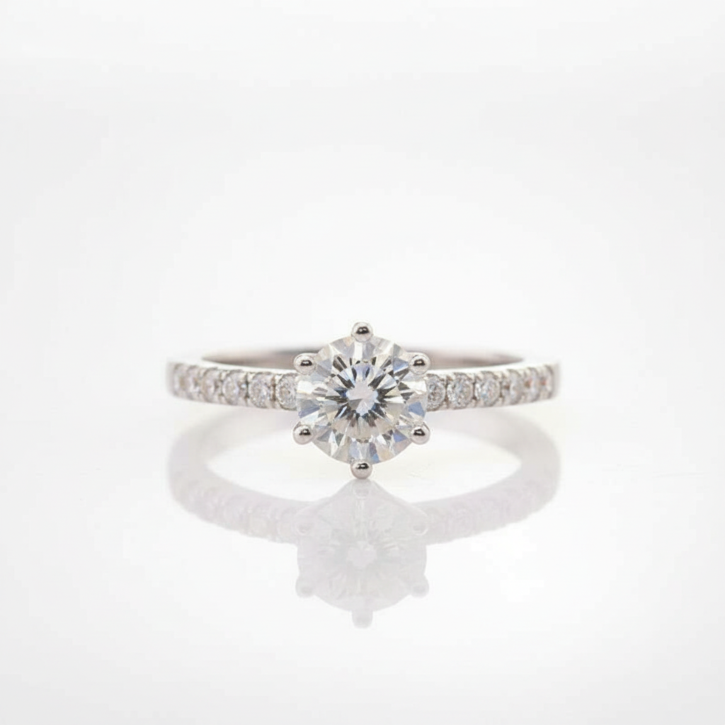 Classic 6 Prong 1ct Round Cut Diamond OptionEngagement Ring - Evani Naomi Jewelry