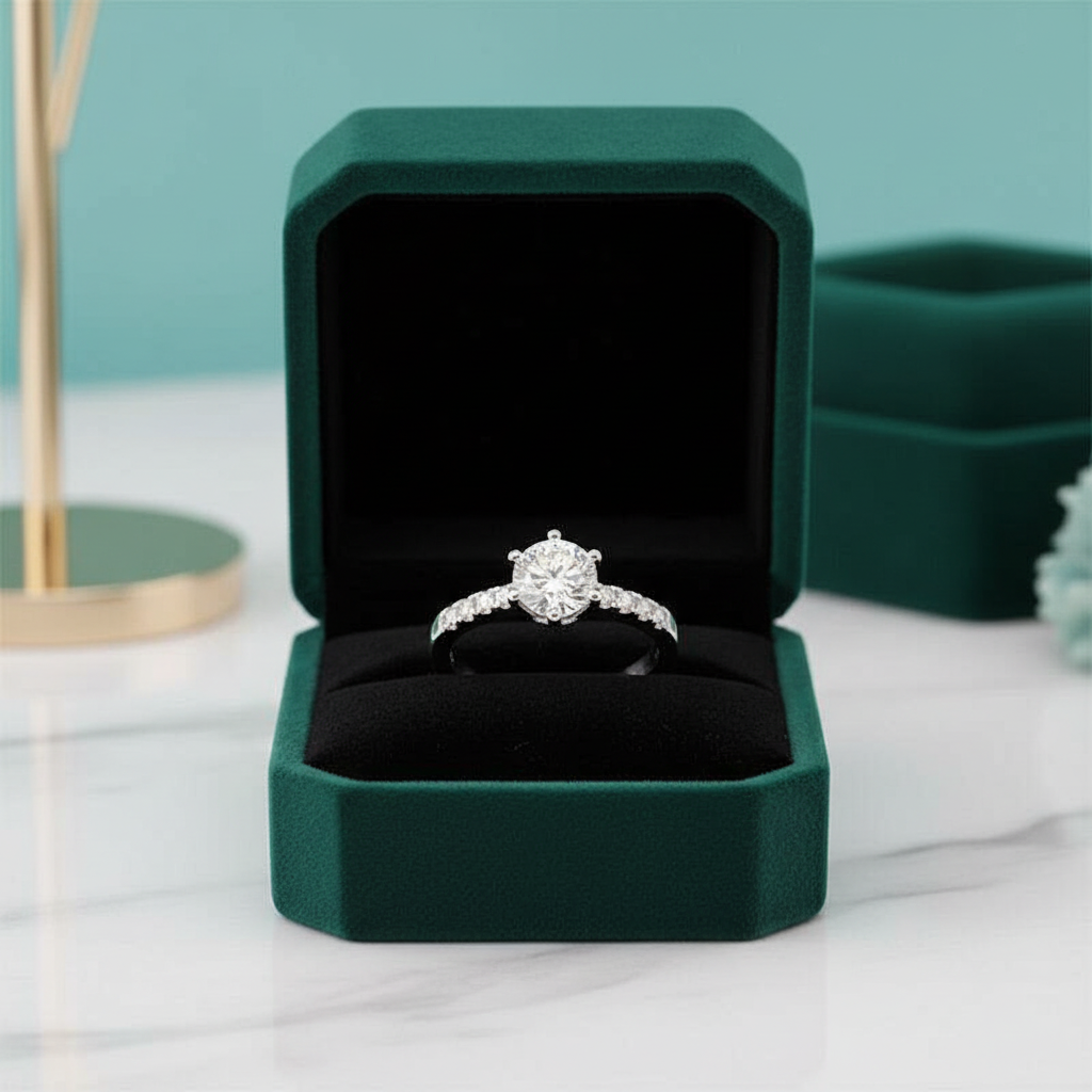 Classic 6 Prong 1ct Round Cut Diamond OptionEngagement Ring - Evani Naomi Jewelry