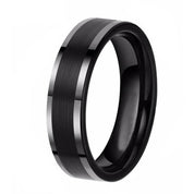 Classic 6mm Black Tungsten Men's Wedding Band-Evani Naomi Jewelry