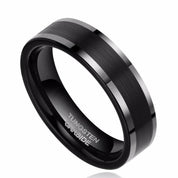 Classic 6mm Black Tungsten Men's Wedding Band-Evani Naomi Jewelry