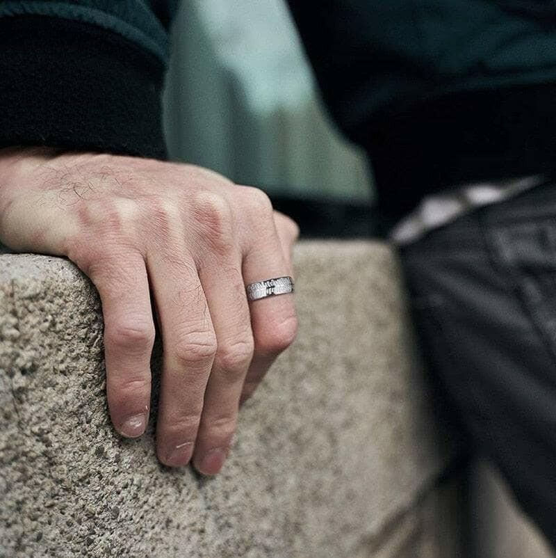 Classic 8mm Matte Titanium Men's Wedding Band-Evani Naomi Jewelry