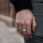 Classic 8mm Matte Titanium Men's Wedding Band-Evani Naomi Jewelry