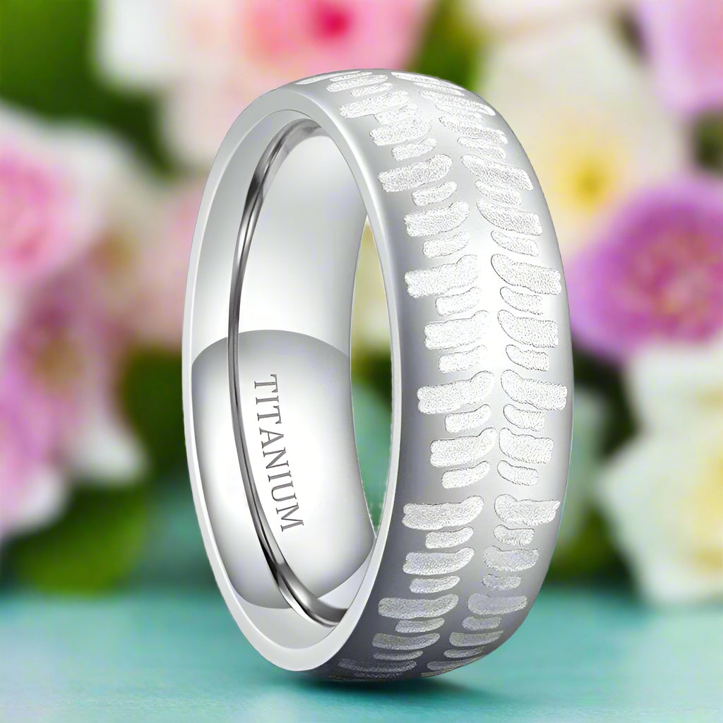 Classic 8mm Matte Titanium Men's Wedding Band-Evani Jewelry