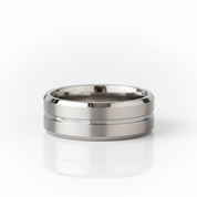 Classic Beveled Edge 8mm Tungsten Men's Wedding Band - Evani Naomi Jewelry